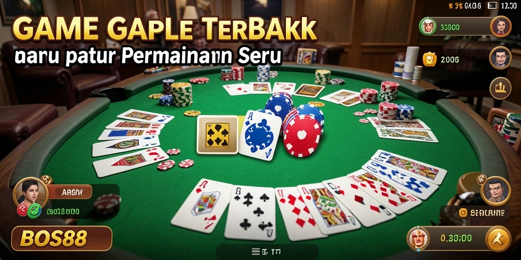 Screenshot permainan Gaple di BOS88 menampilkan antarmuka yang menarik dan gameplay yang seru.
