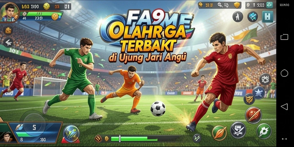 Tampilan aksi mendebarkan dari pertandingan olahraga di FA99.