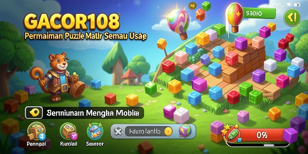 Tampilan gameplay GACOR108 yang menarik dan penuh warna.
