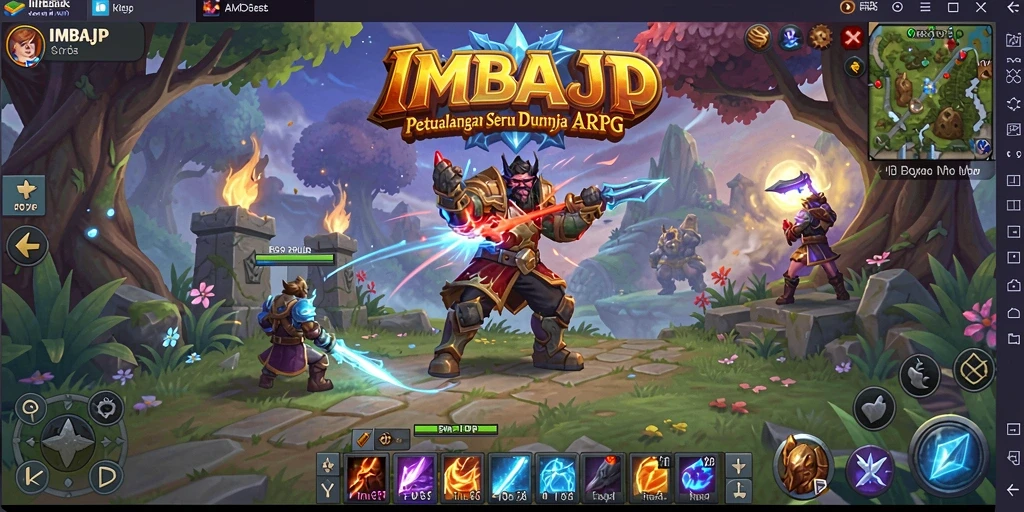 Screenshot menunjukkan gameplay ARPG yang epik dan penuh aksi.