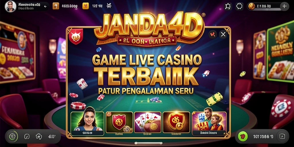 Screenshot JANDA4D menampilkan dealer langsung yang berinteraksi dengan pemain.