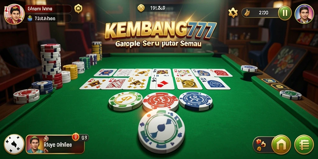 Screenshot KEMBANG777 menampilkan gameplay Gaple yang seru dan interaktif.