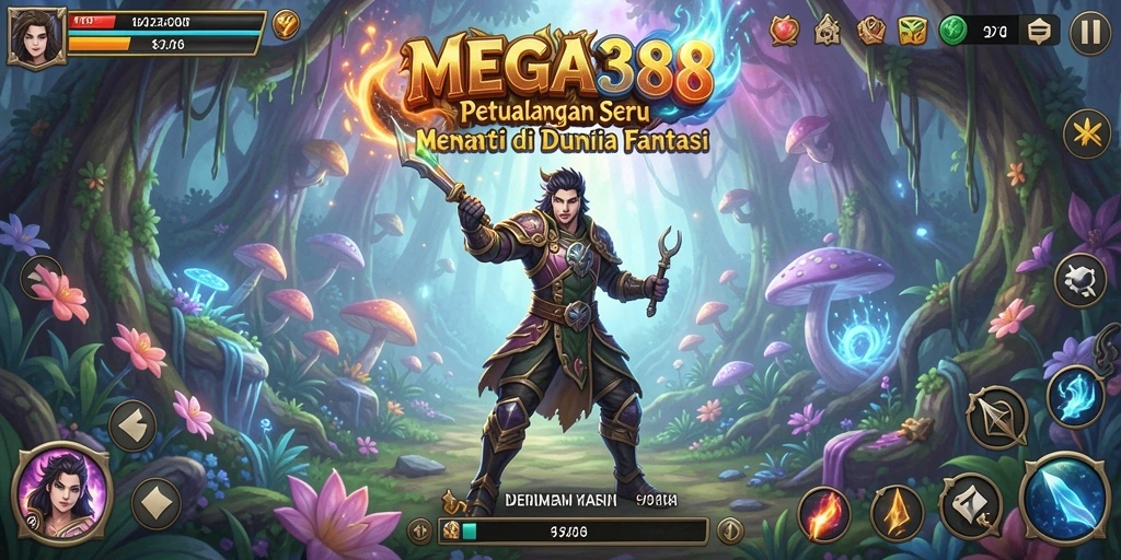 Screenshot gameplay MEGA388 yang menunjukkan dunia petualangan yang luas dan menawan.