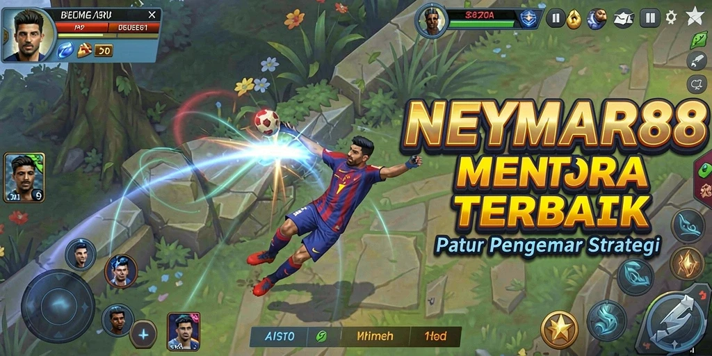 Screenshot gameplay NEYMAR88 menampilkan menara strategis melawan serangan musuh.