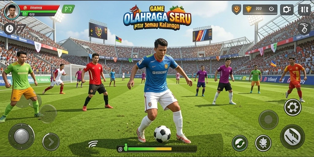 Gameplay PP7 yang seru dengan aksi dan strategi olahraga.