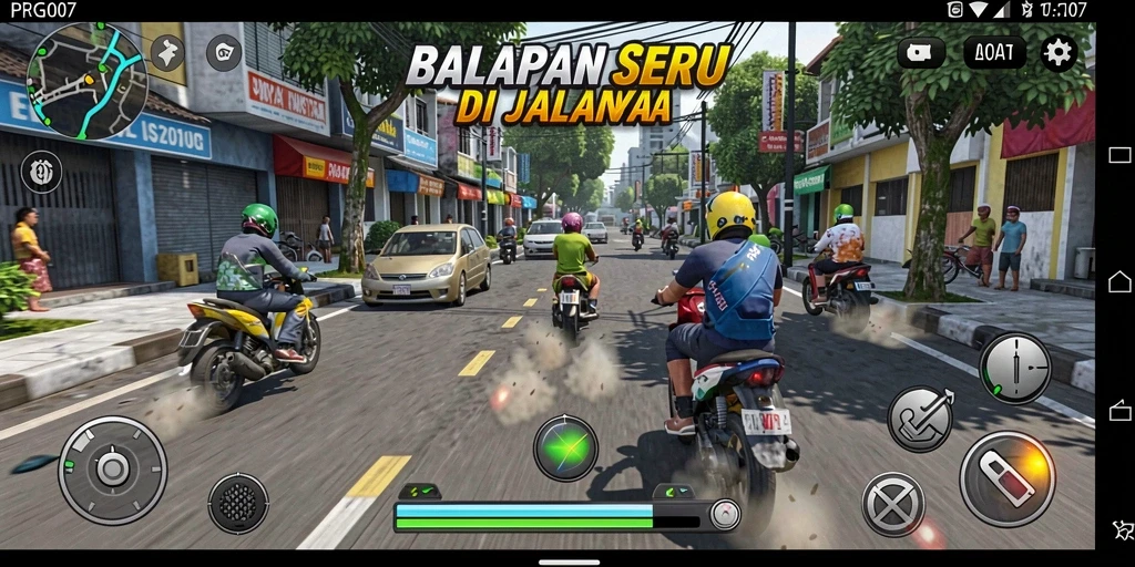 Tampilan gameplay balap seru di PRG007.