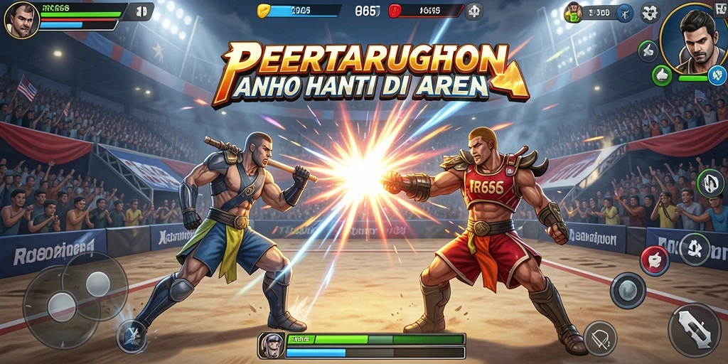 Tampilan gameplay RR666 yang intens saat pertarungan berlangsung.