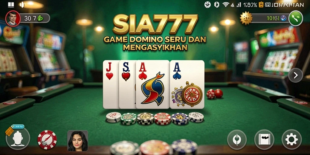 Screenshot SIA777 menampilkan gameplay Domino yang seru.