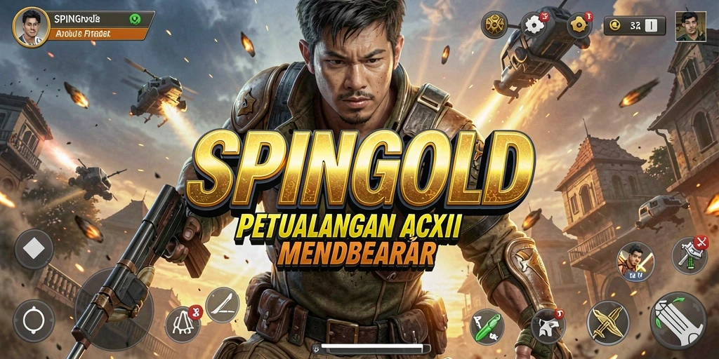 Tampilan gameplay SPINGOLD yang seru dan mendebarkan.
