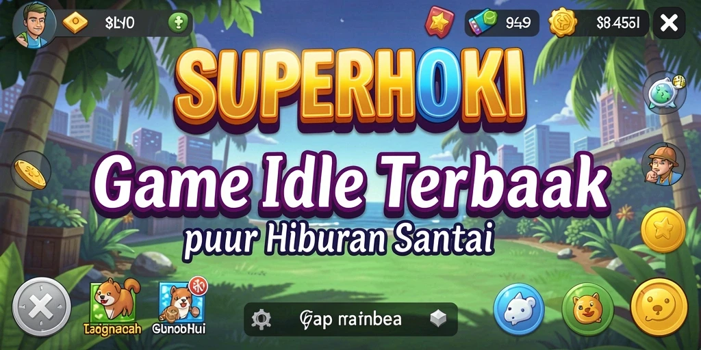 Tampilan gameplay SUPERHOKI yang menarik dan menghibur saat karakter beraksi.