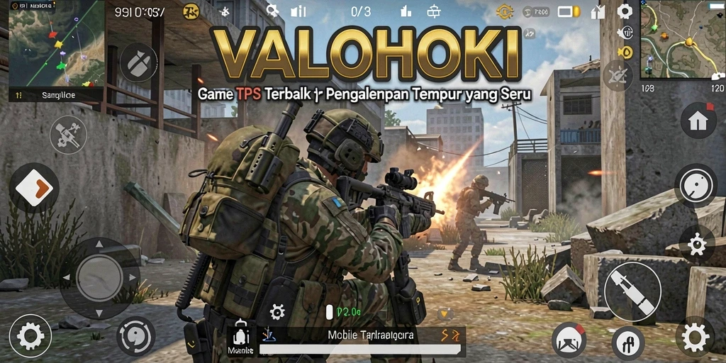 Screenshot dari gameplay seru di VALOHOKI yang menampilkan aksi tembak-menembak.