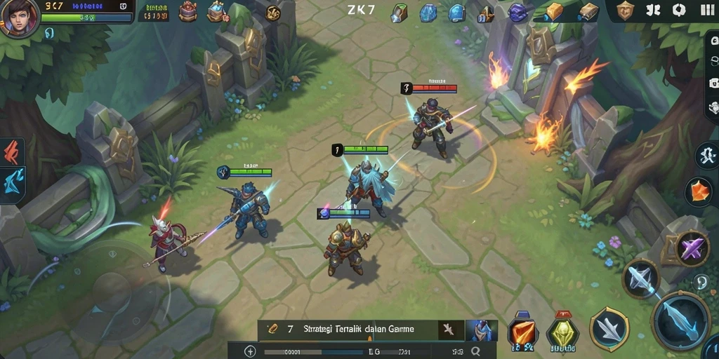 Gameplay ZK7 yang penuh aksi dan strategi SLG.